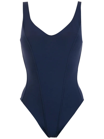 V-Neck Open-Back Swimsuit