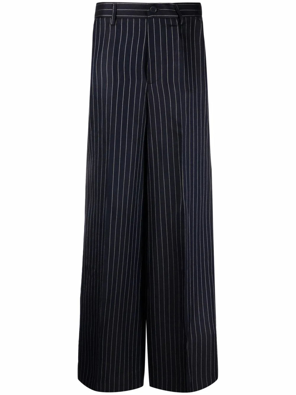 Pinstripe High-Rise Wide-Leg Trousers