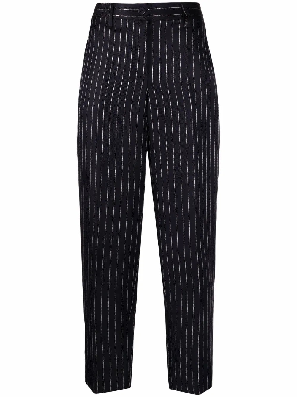 Pinstripe Straight-Leg Trousers