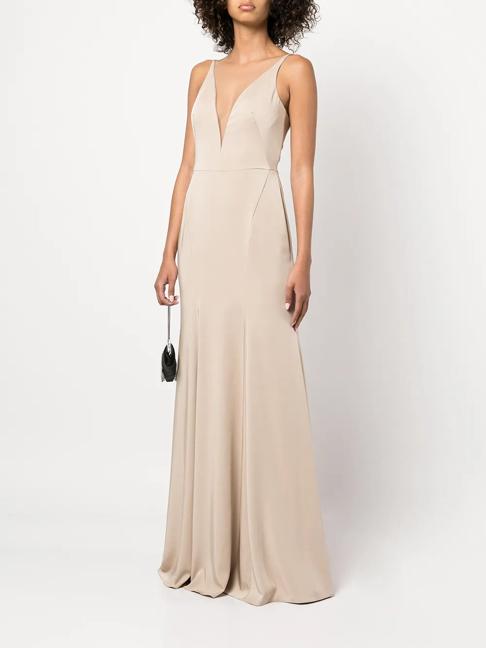 Crema Plunge-Neck Gown