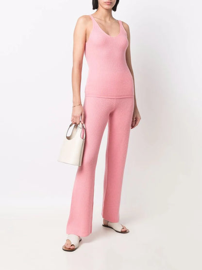 Ribbed-Knit Cashmere Trousers