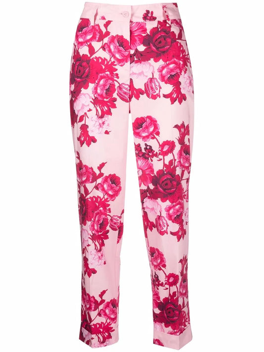 Floral-Print Tailored Trousers