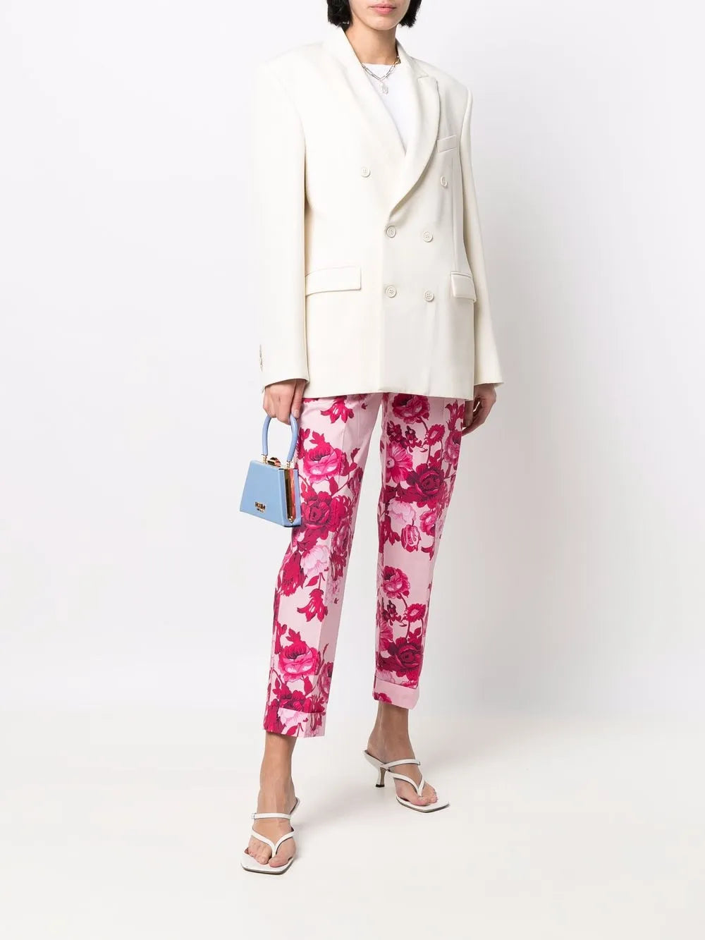 Floral-Print Tailored Trousers