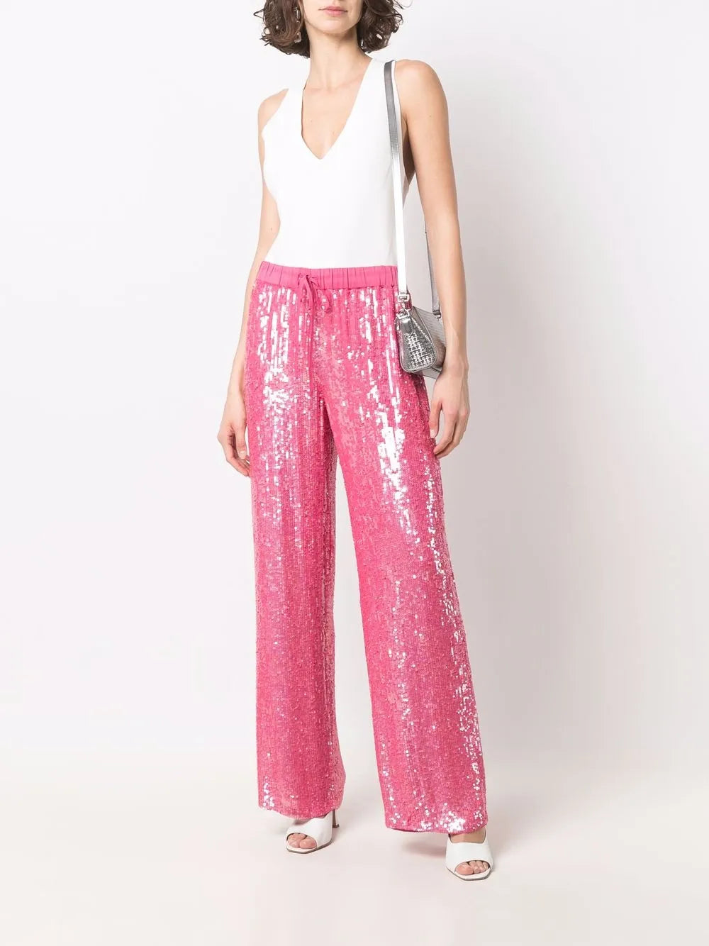 Sequined Wide-Leg Trousers