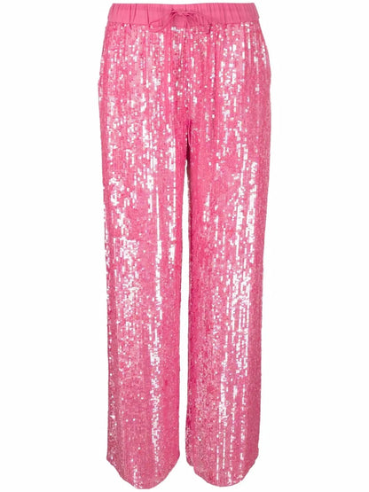 Sequined Wide-Leg Trousers