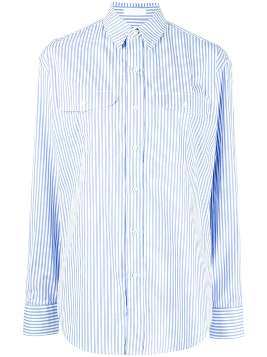 Stripe-Print Oversized Shirt