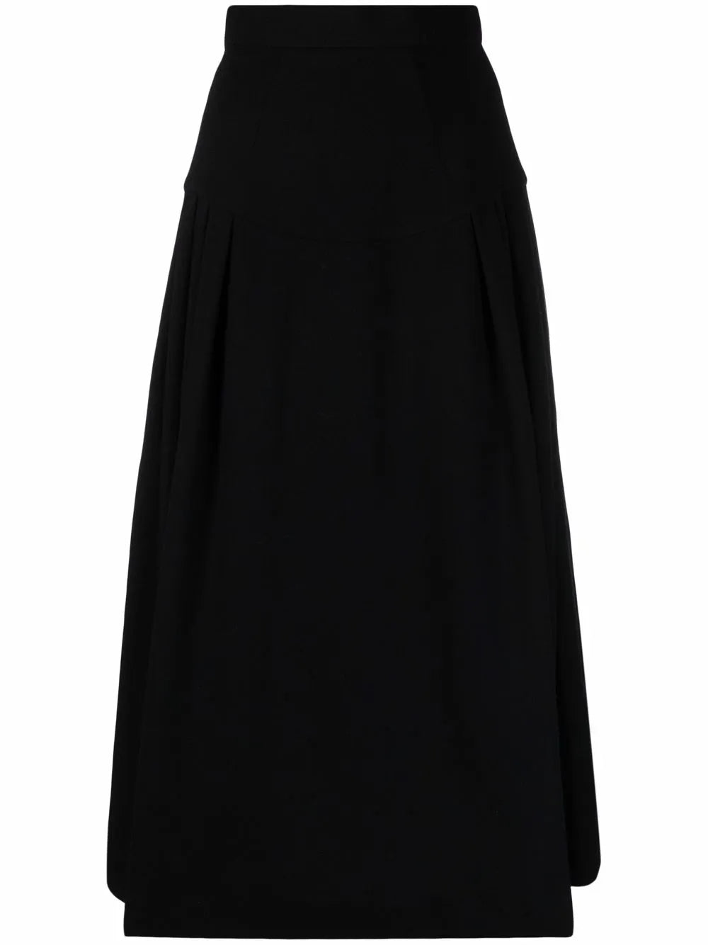 A-Line Silk Midi Skirt