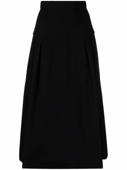 A-Line Silk Midi Skirt