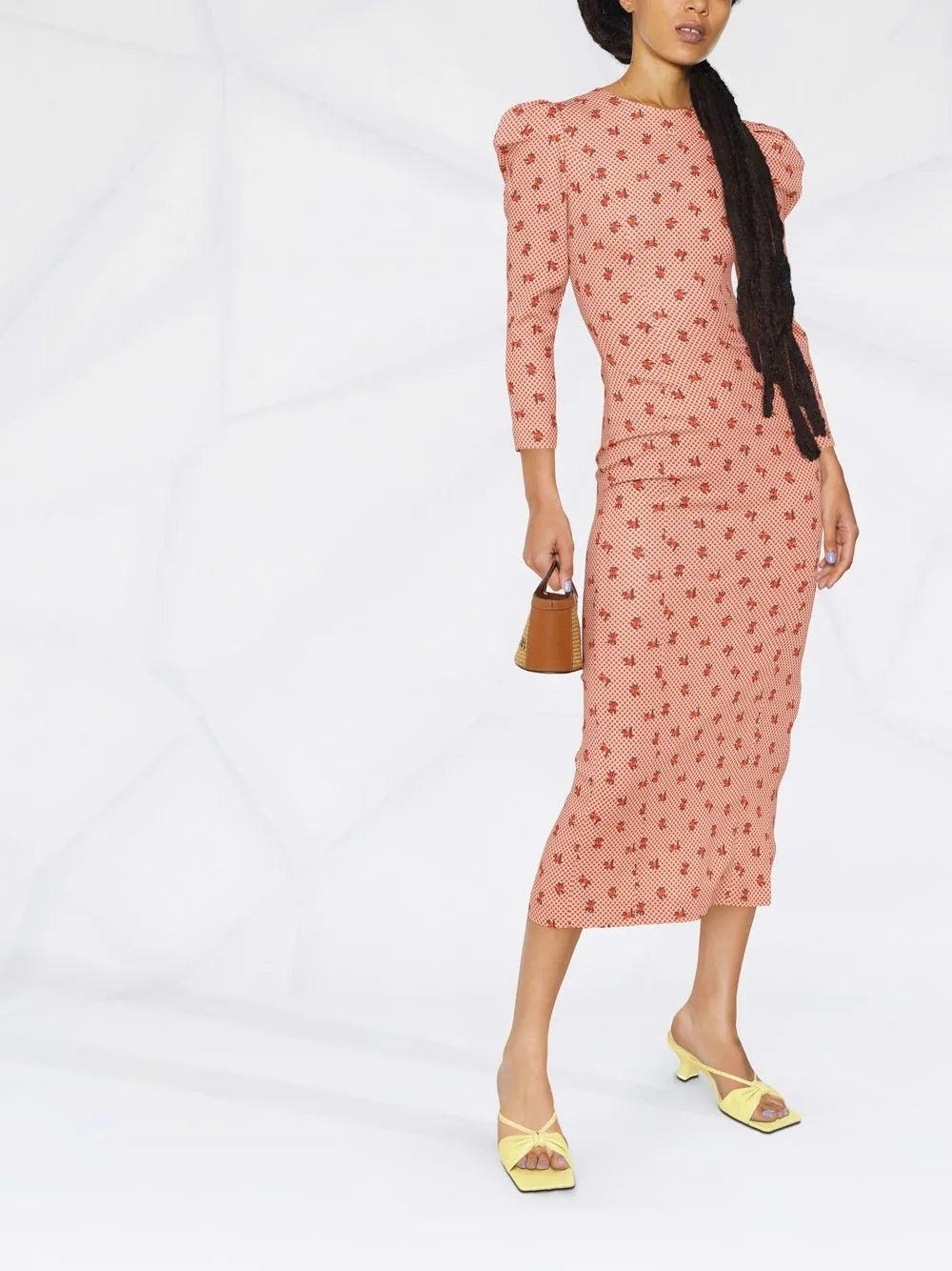Printed Puff-Sleeve Dress