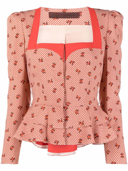 Printed Peplum Jacket