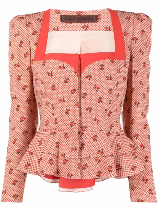 Printed Peplum Jacket