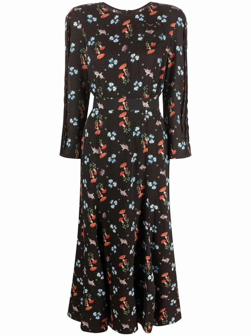 Floral-Print Silk Dress