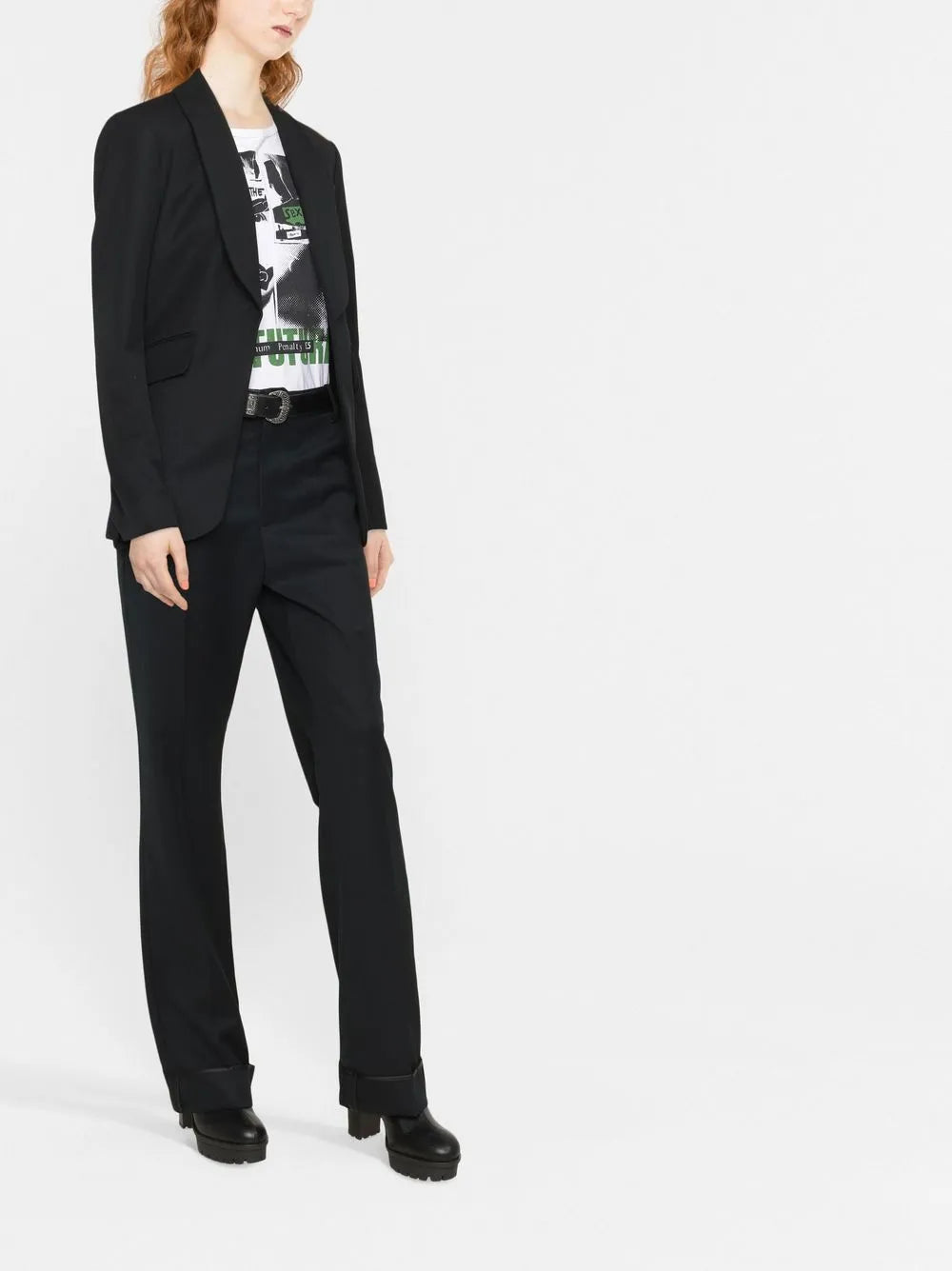 Poetia Turn-Up Hem Gabardine Trousers