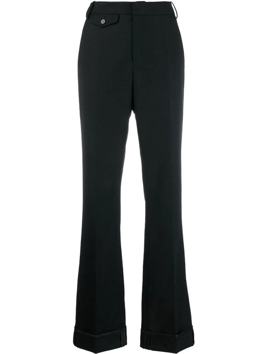 Poetia Turn-Up Hem Gabardine Trousers