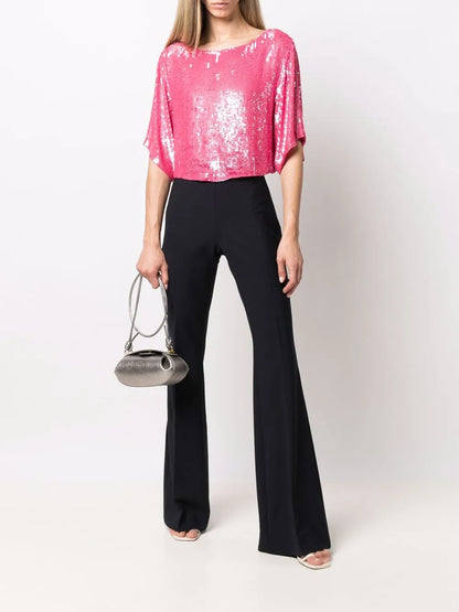 Sequined Cropped Blouse