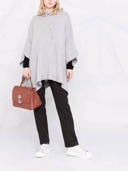 Fine-Knit Hooded Cape