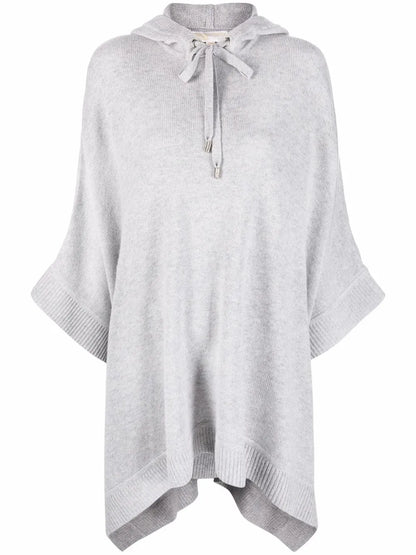 Fine-Knit Hooded Cape