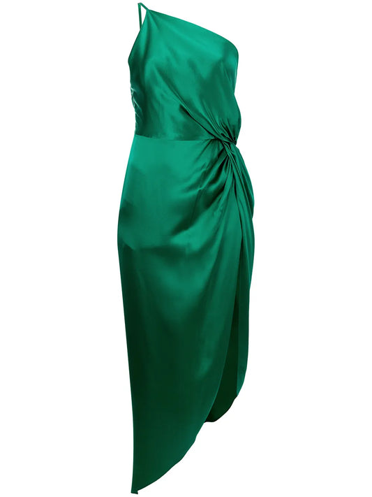 Knot-Detail One-Shoulder Dress