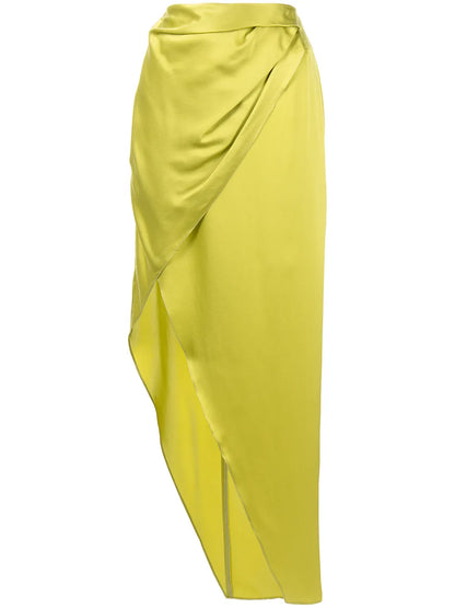 Wrap-Effect Silk Charmeuse Skirt
