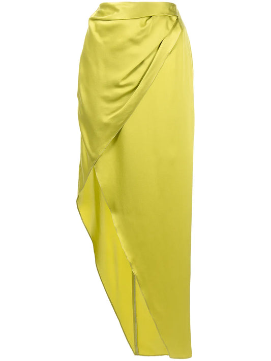Wrap-Effect Silk Charmeuse Skirt