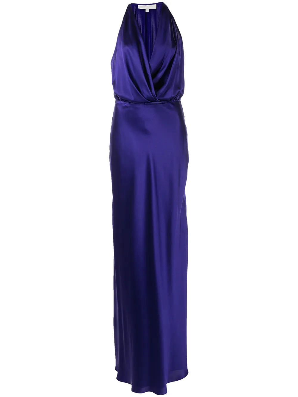 Draped-Detail Halterneck Gown