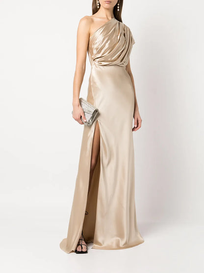 Asymmetric Open Back Gown