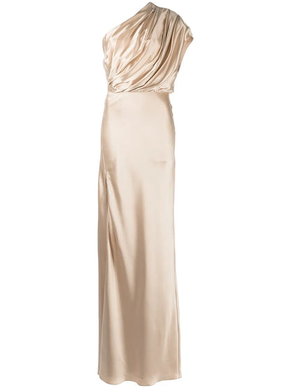 Asymmetric Open Back Gown