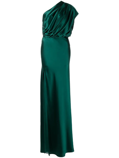Asymmetric Open Back Gown