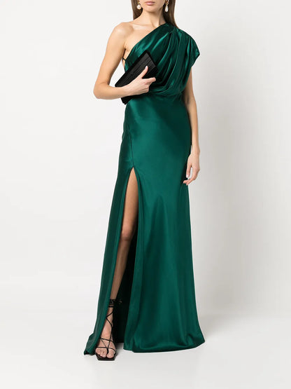 Asymmetric Open Back Gown