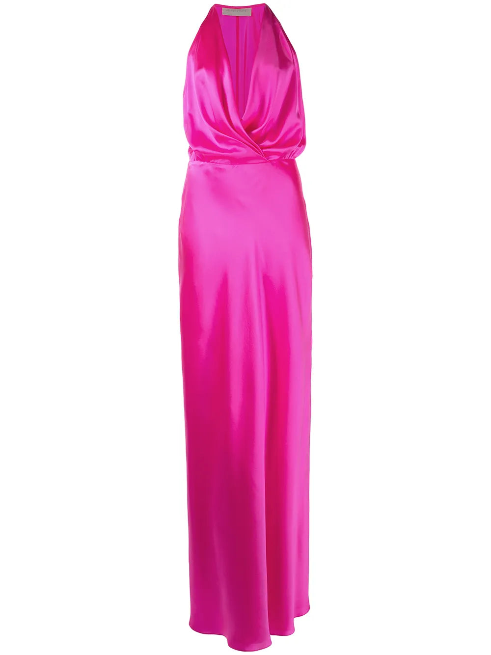 Draped-Detail Halterneck Gown