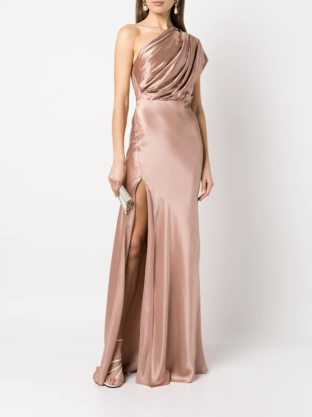 Asymmetric Open Back Gown