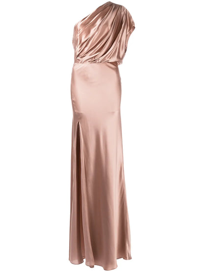 Asymmetric Open Back Gown