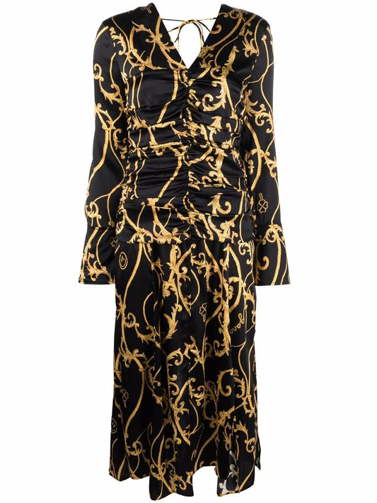 Baroque-Print Dress