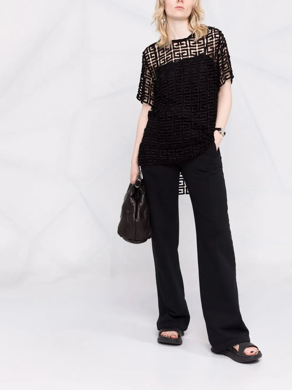 4G Guipure-Lace Layered Top