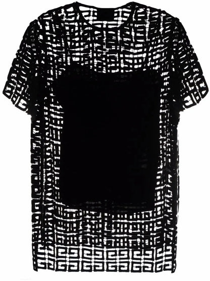 4G Guipure-Lace Layered Top