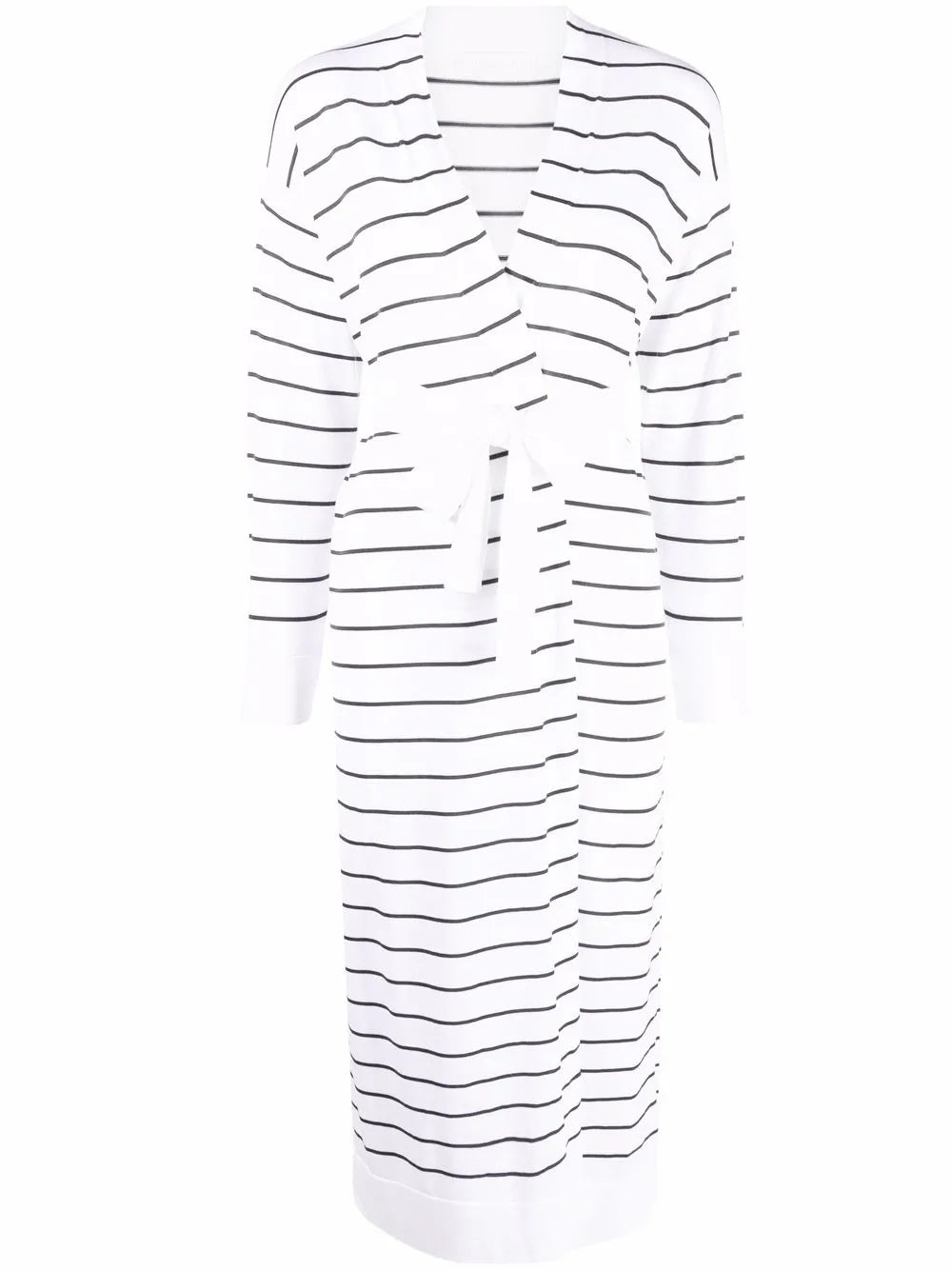 Long Striped Cotton Cardigan