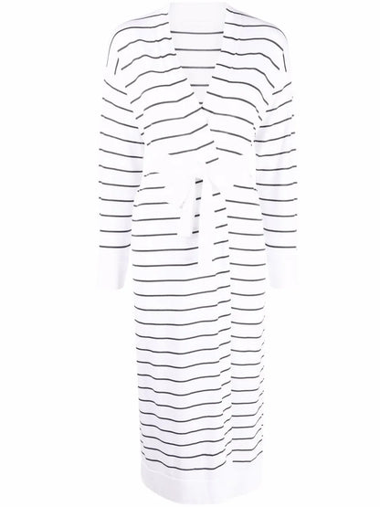 Long Striped Cotton Cardigan