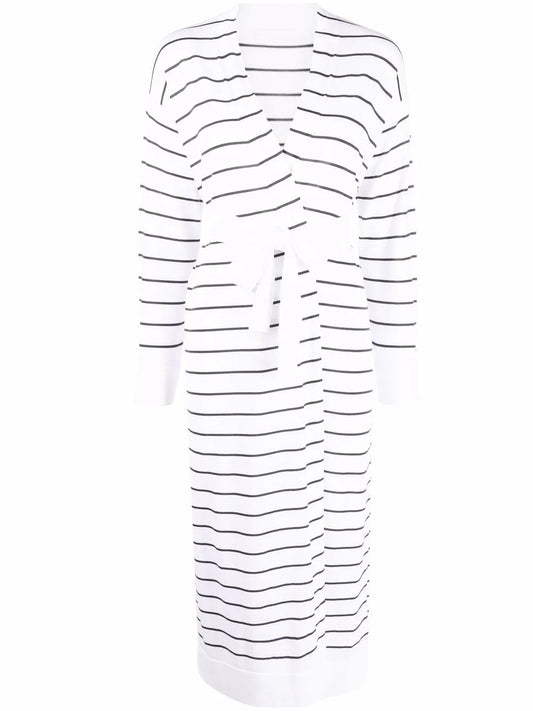 Long Striped Cotton Cardigan