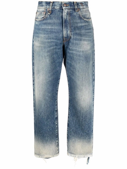 Kelly Cropped Distressed-Hem Jeans