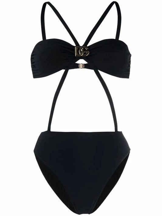 Logo-Plaque Detail Swimsuit