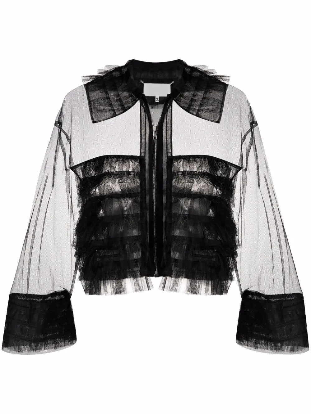 Sheer Tulle Bomber Jacket