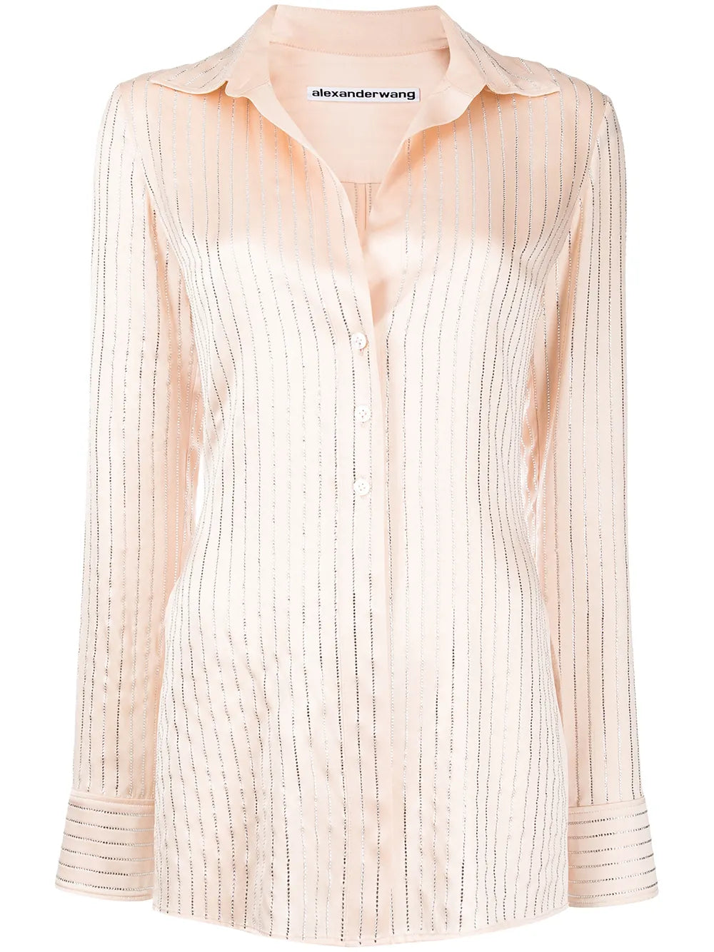 Long-Sleeved Crystal-Embellished Shirt