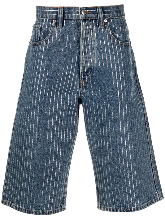 Below-Knee Denim Shorts
