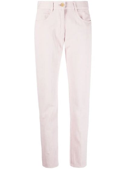 High-Waisted Slim Cut Trousers