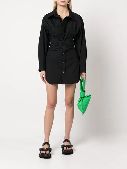 Crossed Front Shirtdress
