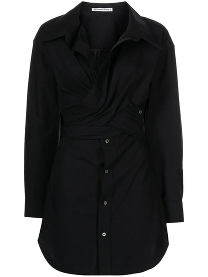 Crossed Front Shirtdress