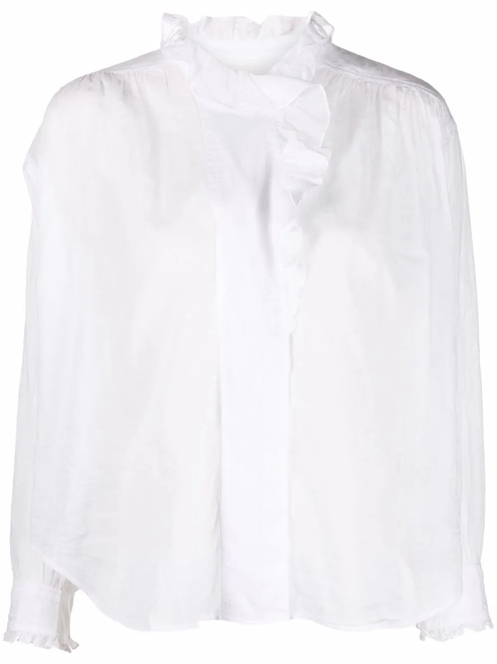 Ruffled High-Neck Blouse