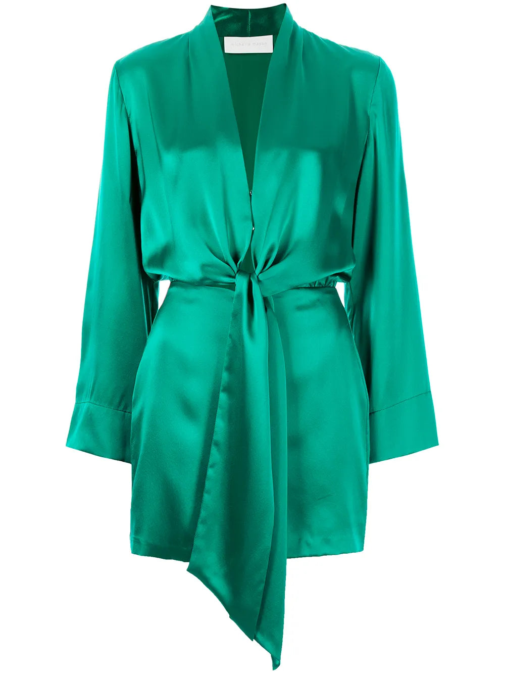 Tie-Front Silk Satin Minidress