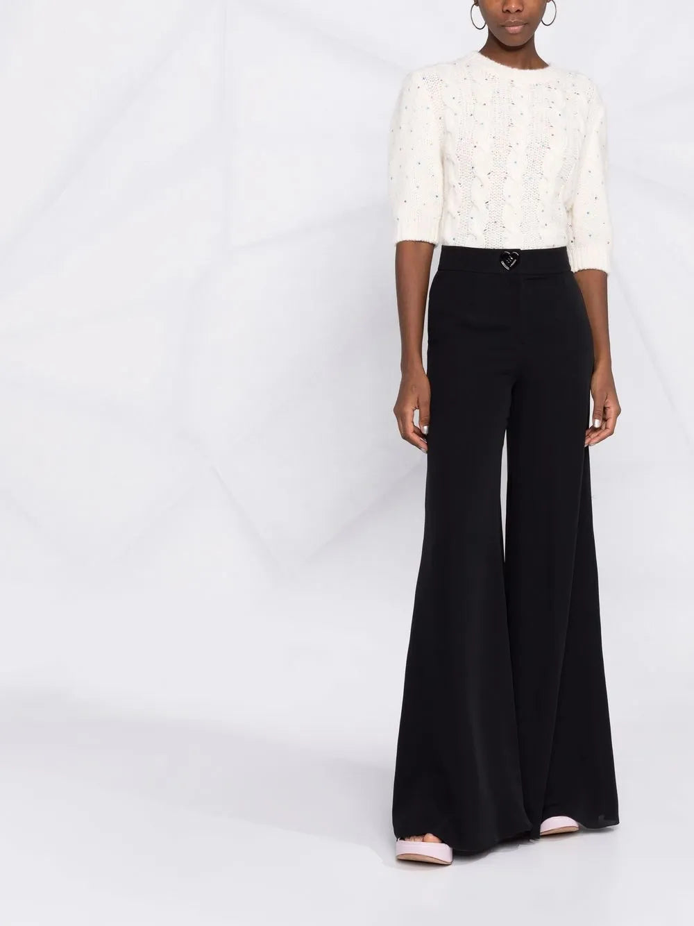 High-Waisted Flared Trousers
