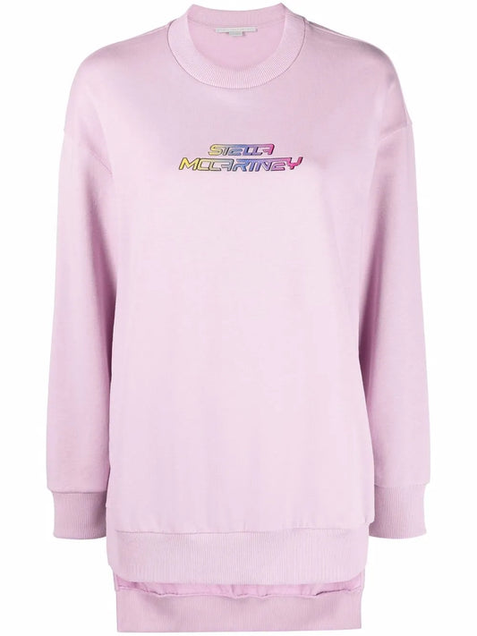 Logo-Print Side Slit Sweatshirt